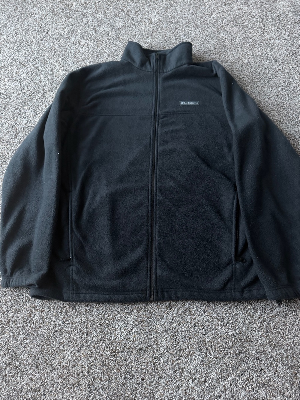 Columbia Men's XLT XL Tall Black Full Zip Fleece Jacket Outdoor Hiking